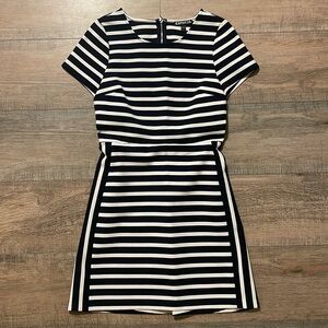 EXPRESS navy blue/white business casual dress